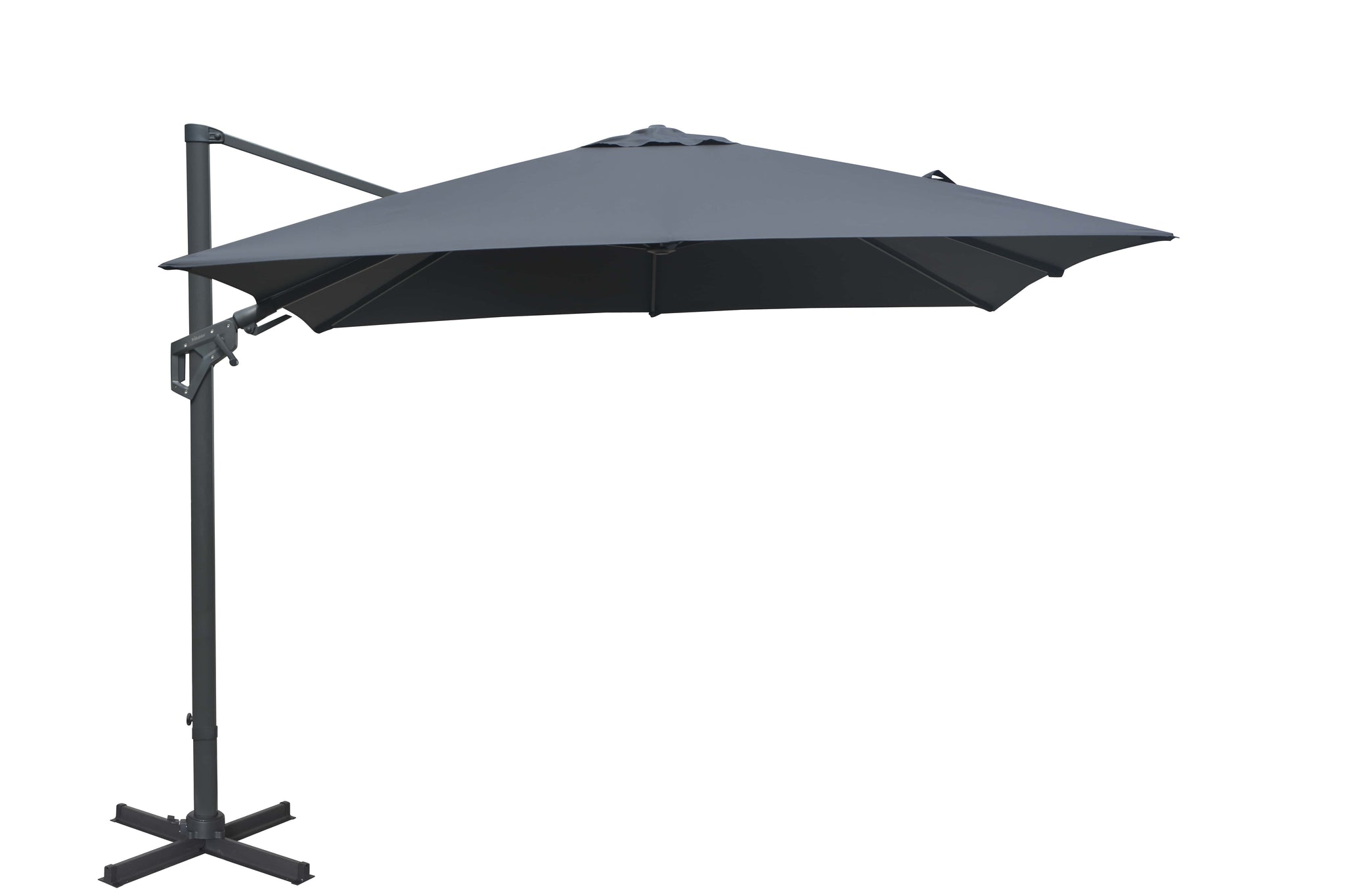 Parasol déporté 3 x 3 m, inclinable et orientable